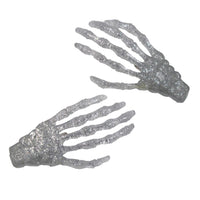 Thumbnail for Skeleton Bone Hand Hairslides Silver Glitter - Kreepsville