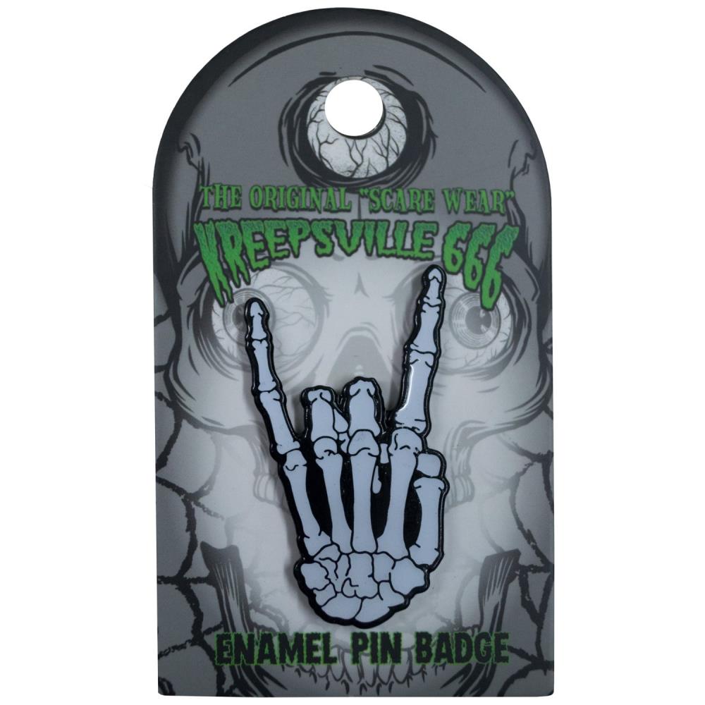 Skeleton Devil Glow Enamel Pin Badge - Kreepsville