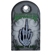 Thumbnail for Skeleton Middle Finger Glow Enamel Pin Badge - Kreepsville