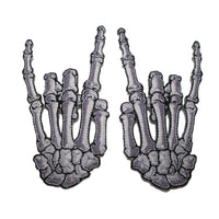 Thumbnail for Skelli Hand Devil Bone Patch Pair White - Kreepsville