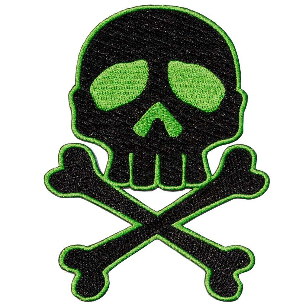 Skull Cross Bones Green Patch - Kreepsville