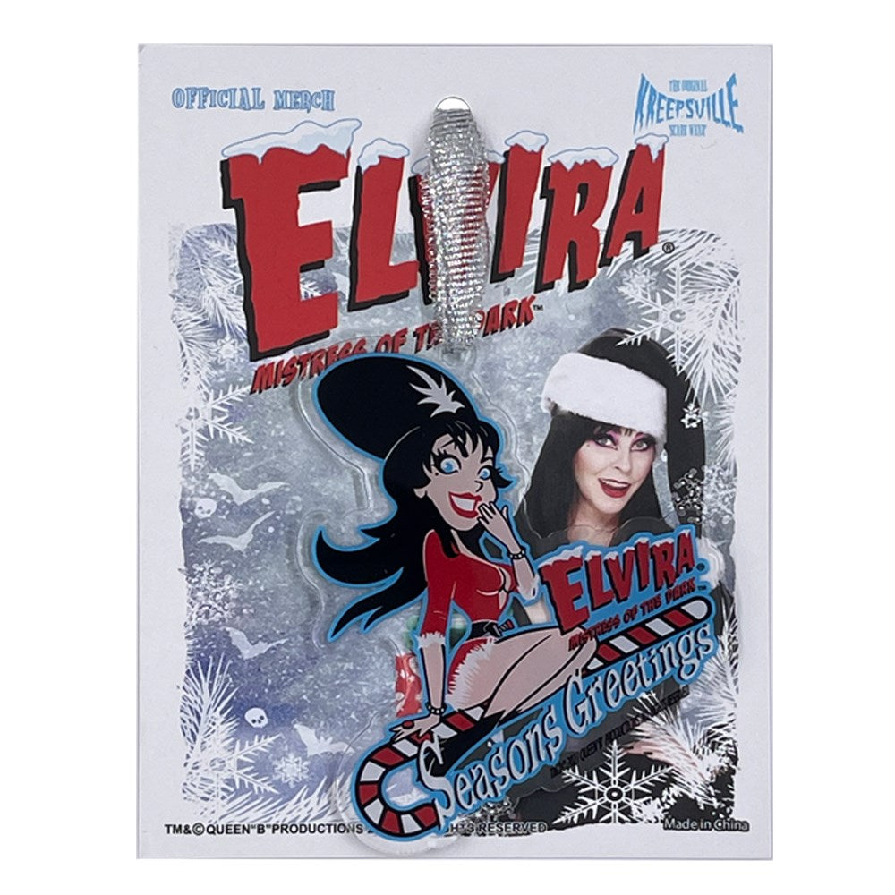 Elvira Candy Cane Acrylic Ornament - Kreepsville