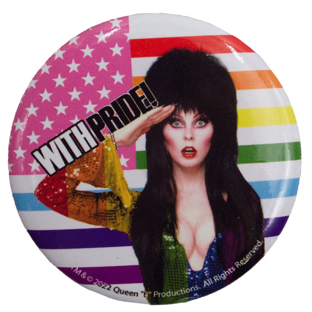 Elvira With Pride Large Round Button Badge - Kreepsville