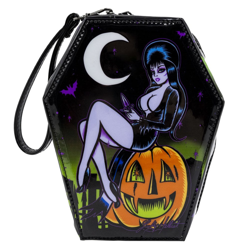 Elvira Pumpkin Queen Coffin Wristlet Purse - Kreepsville