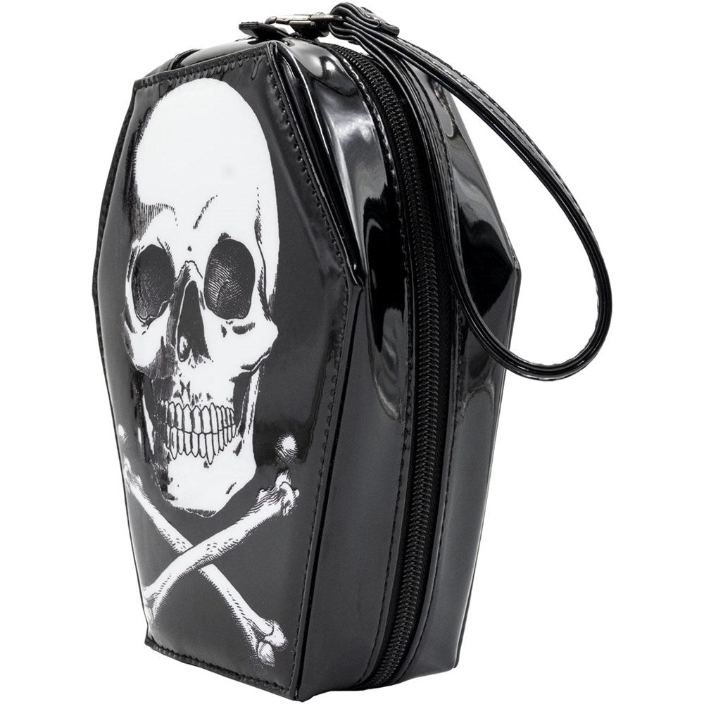Goth Punk Phone Wristlet, Realistic Anatomical Skulls on Black, Zipper Pouch,  Wallet Wristlet, Detachable Strap, Small Purse