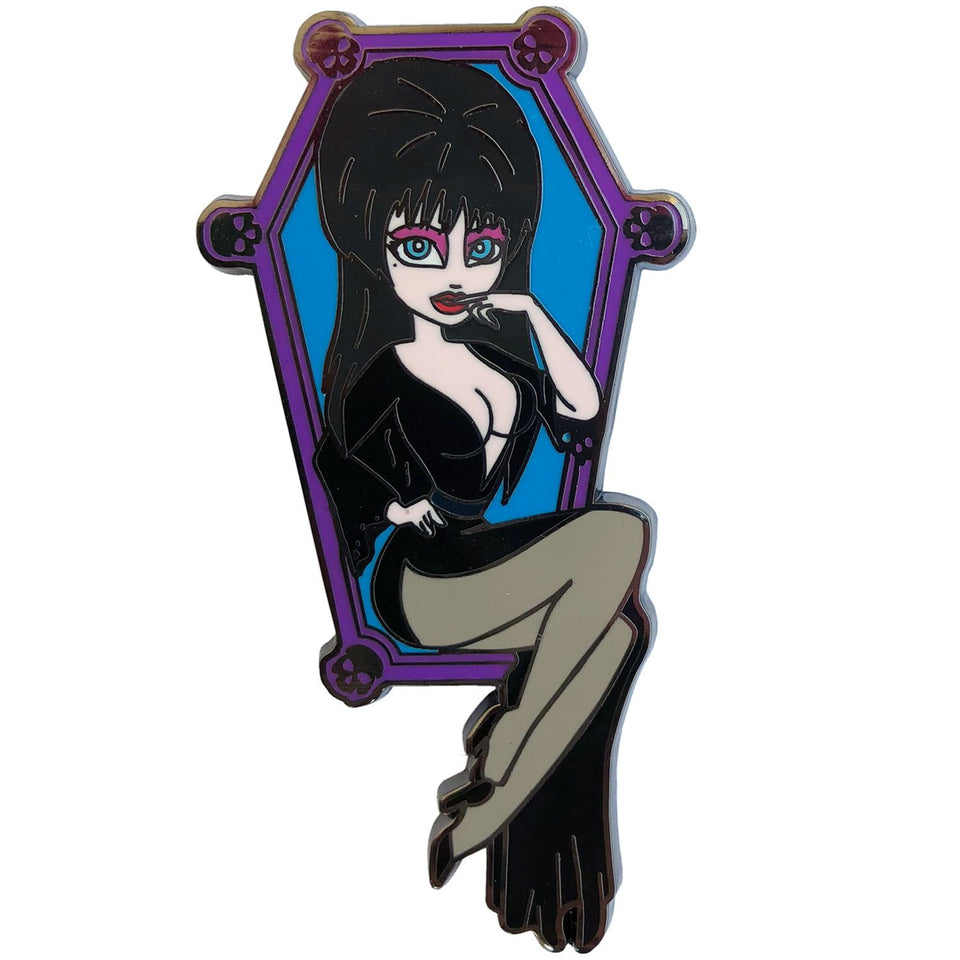 Elvira Red Coffin Lapel Pin - Entertainment Earth