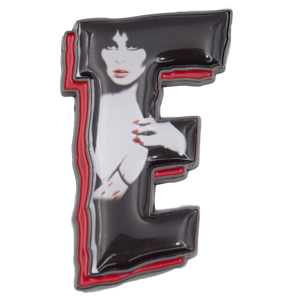 Elvira E Letter Enamel Pin - Kreepsville