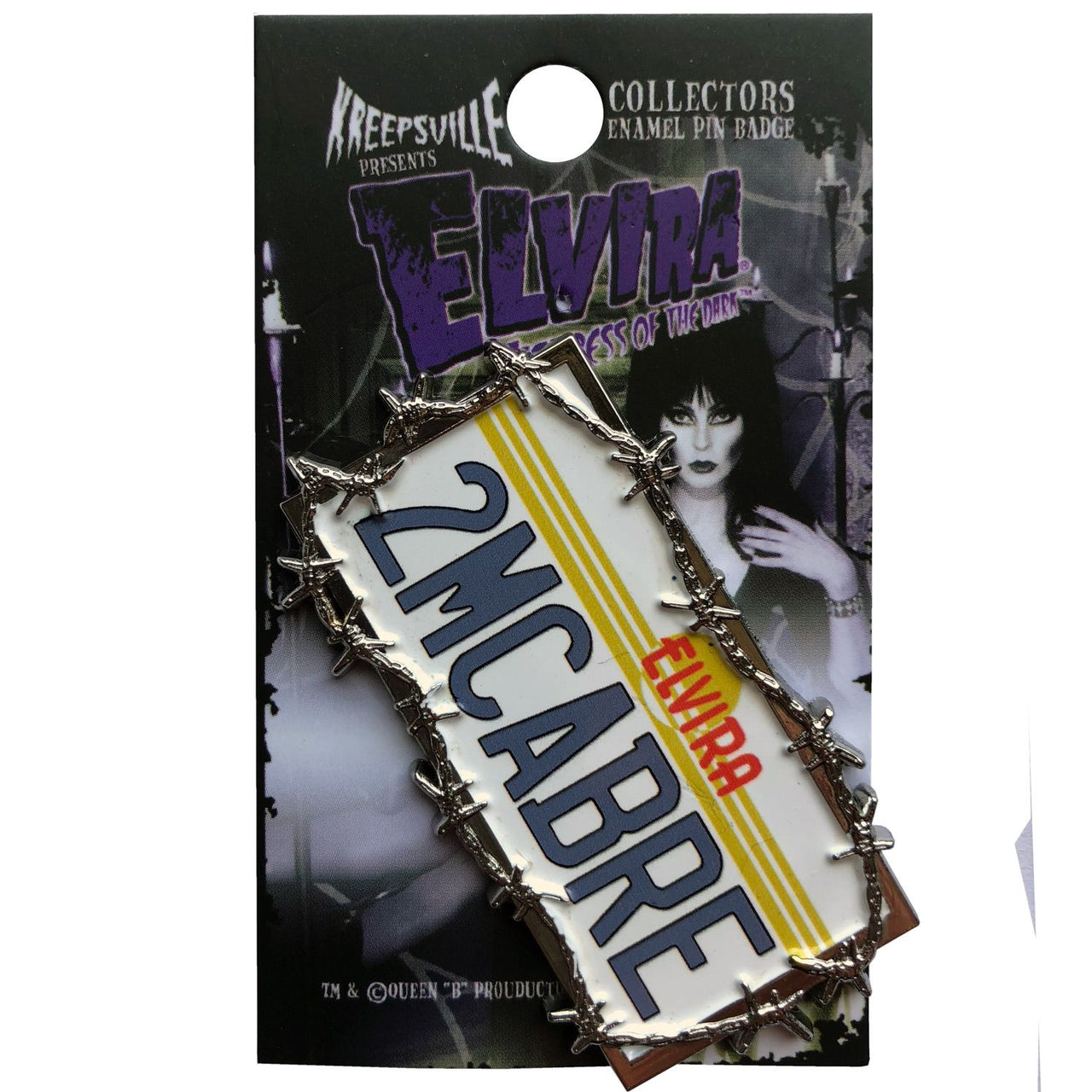 Elvira License Plate Enamel Pin - Kreepsville
