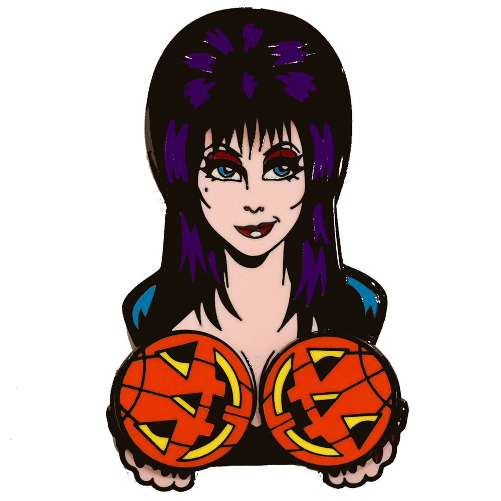 Elvira Spinning Pumpkins Enamel Pin - Kreepsville