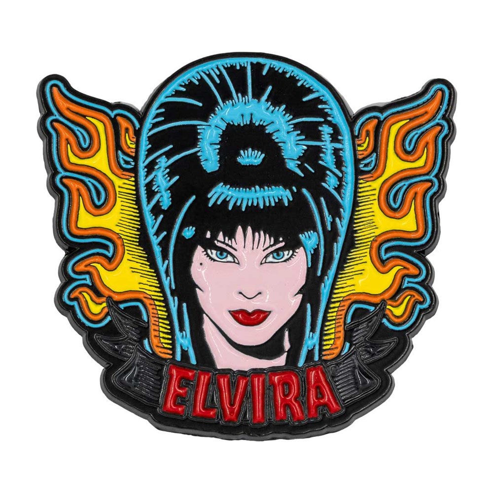Elvira Tattoo Flames Enamel Pin - Kreepsville