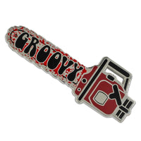 Thumbnail for Groovy Chainsaw Enamel Pin - Kreepsville