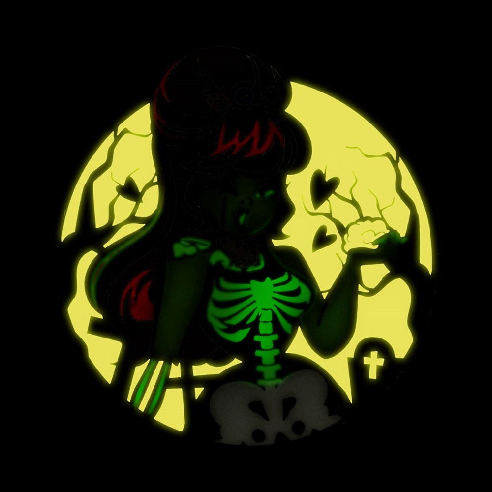 Zombie Girl Moon Glow Enamel Pin - Kreepsville