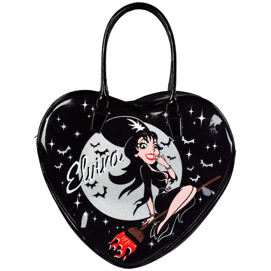 Kreepsville Elvira Mistress of the Dark Purple Heart Shaped Bag Purse New  w/ Tag