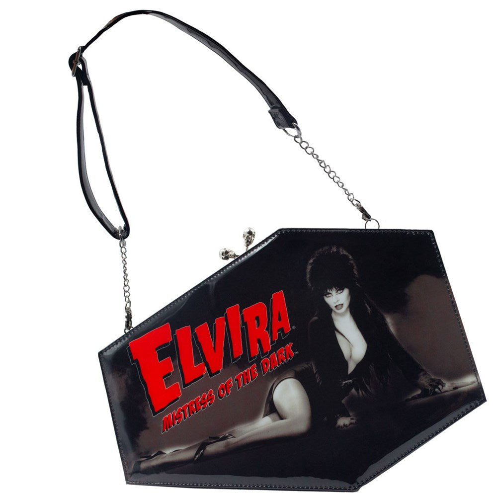 Elvira Skull Kiss Lock Deluxe Coffin Handbag - Kreepsville