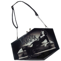 Thumbnail for Vampira Skull Kiss Lock Deluxe Coffin Handbag - Kreepsville