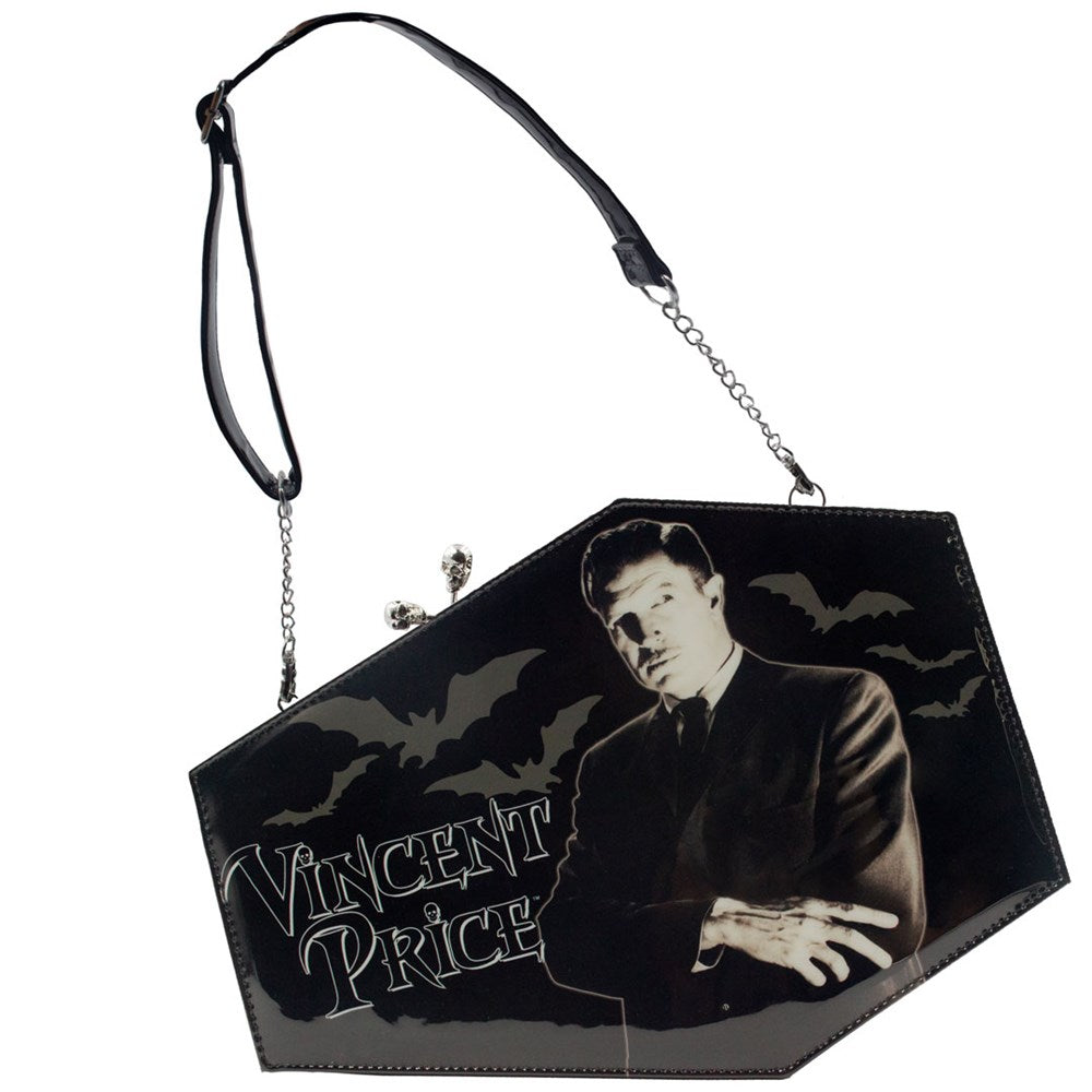 Vincent Price Skull Kiss Lock Deluxe Coffin Handbag - Kreepsville