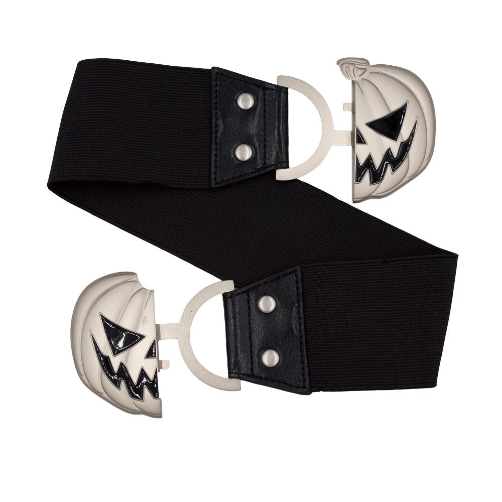 Elastic Waist Belt Trick Or Treat Pumpkin Black - Kreepsville