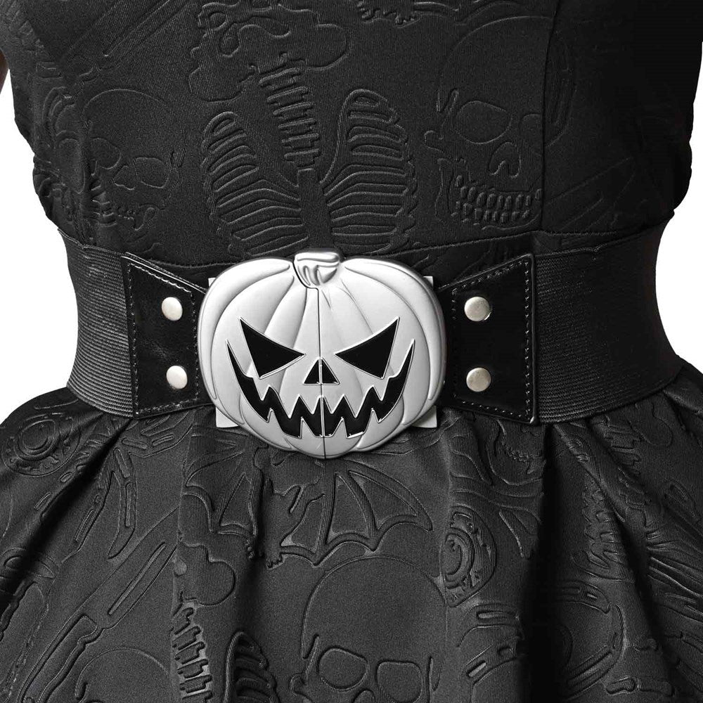 Elastic Waist Belt Trick Or Treat Pumpkin Black - Kreepsville