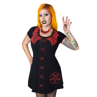 Thumbnail for Demon Doll Flare Short Sleeve Dress - Kreepsville