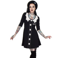 Thumbnail for Spooky Girl Flare 3/4 Sleeve Dress - Kreepsville