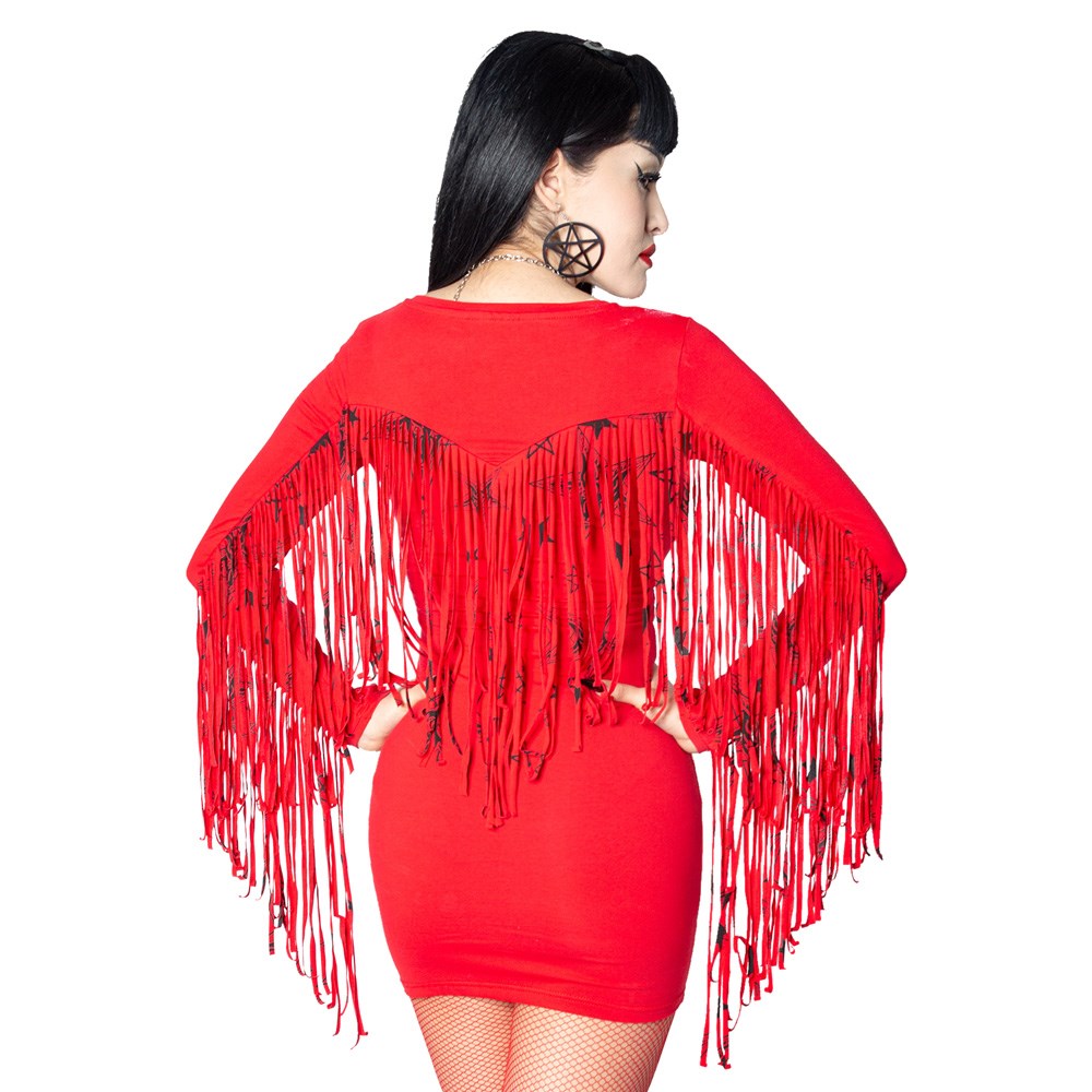 Fringe Satanic Stars Red Mini Dress - Kreepsville