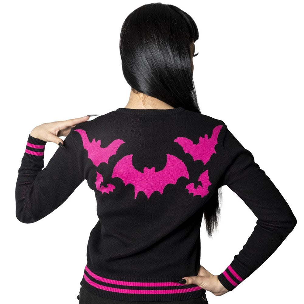 Bat Flock Pink Cardigan - Kreepsville