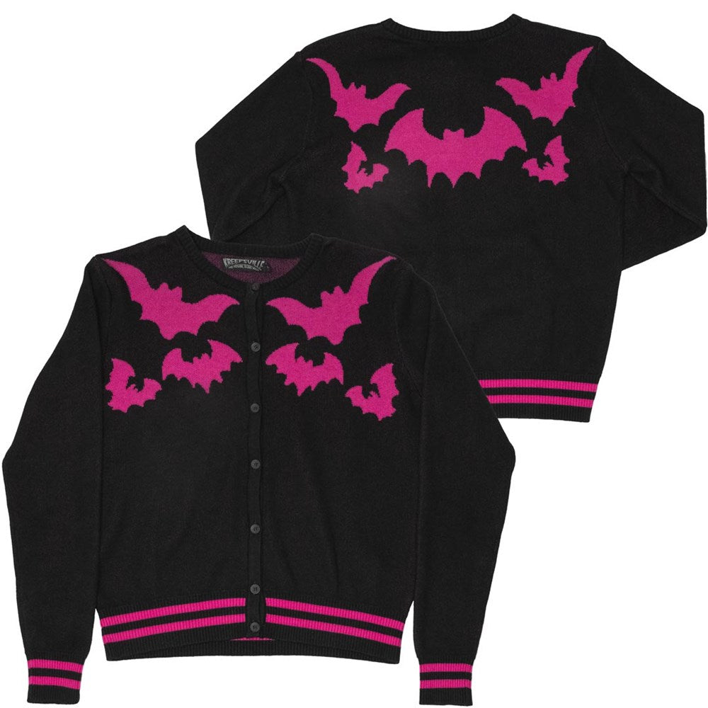 Bat Flock Pink Cardigan - Kreepsville