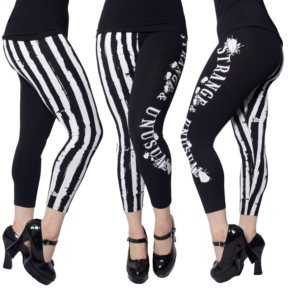 Strange & Unusual Stripe Capri Leggings - Kreepsville