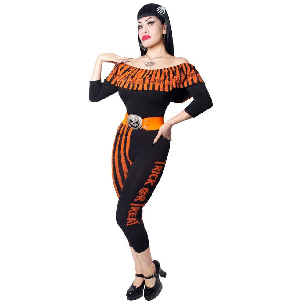 Trick or Treat Stripe Capri Leggings - Kreepsville