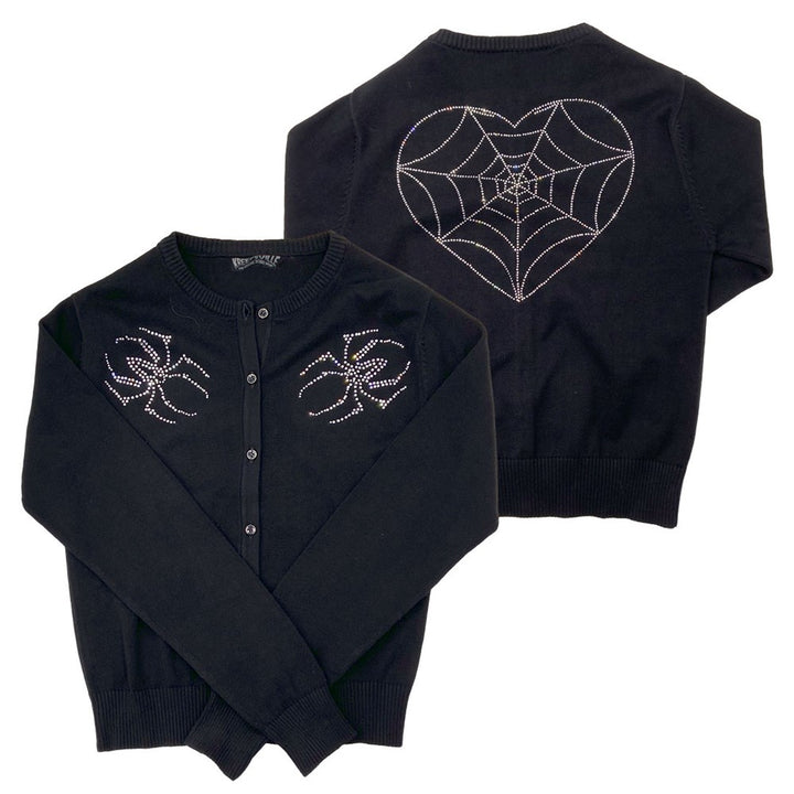 Spiderweb Heart Diamond Cardigan – Kreepsville 666