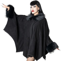 Thumbnail for Glamour Ghoul Web Cape Black Fur - Kreepsville