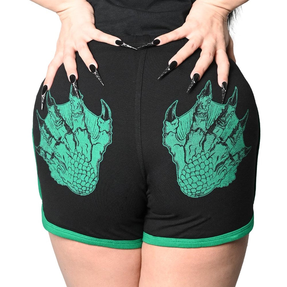 Kreepsville 666 Creature Hand Horror Movie Womens Running Lounge Shorts GRSCH - Black - Cotton Blend - S
