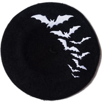 Thumbnail for Bat Repeat White Beret Hat - Kreepsville
