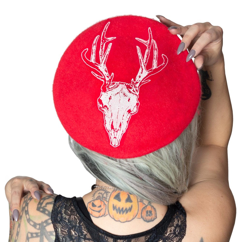Deer Skull Red Beret - Kreepsville