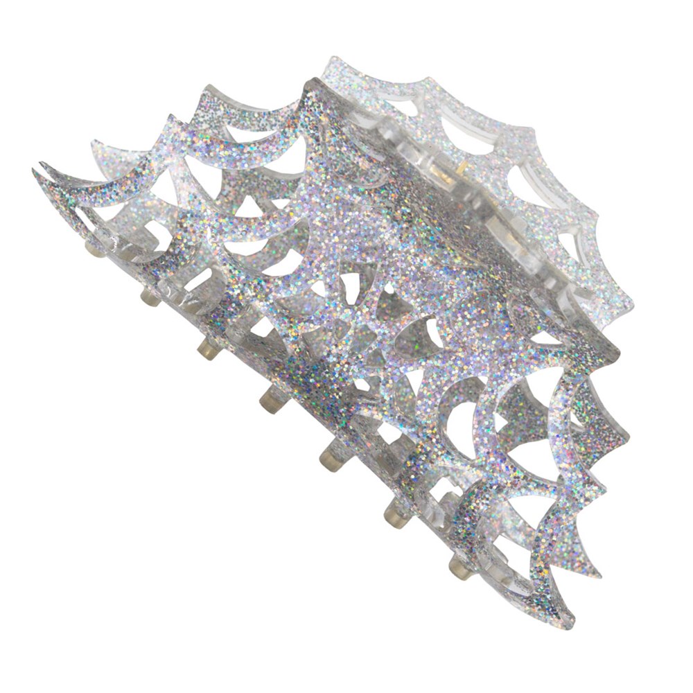 Spiderweb Hair Claw Clip Silver - Kreepsville