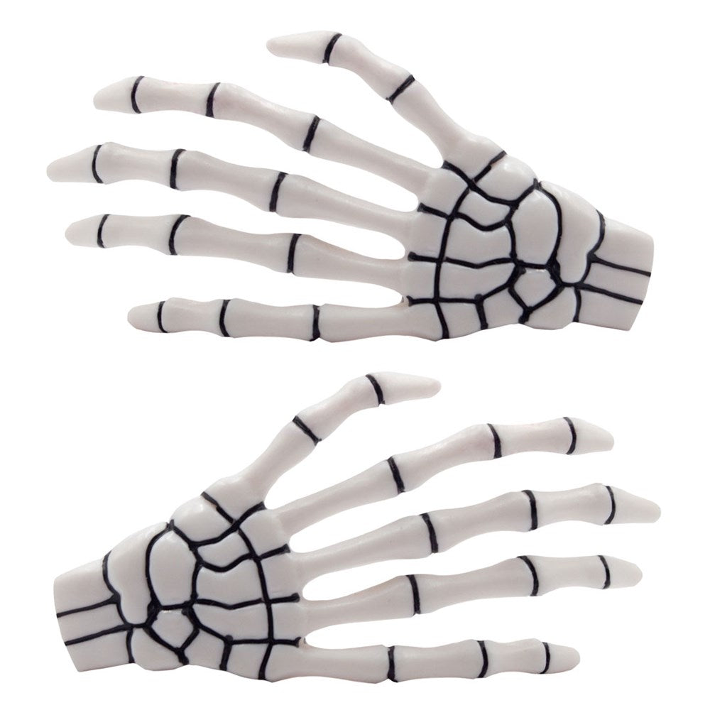 Skeleton Bone Hand Hairslides White - Kreepsville