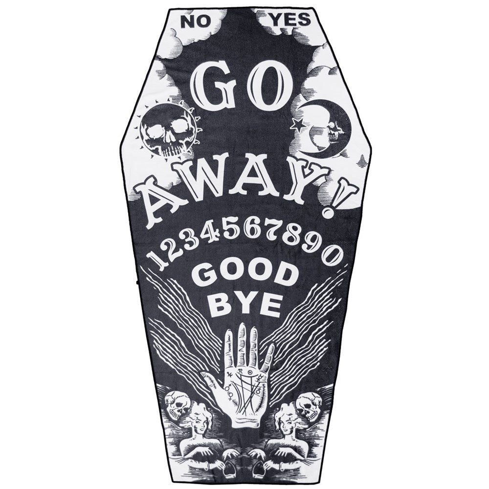 Go Away Ouija Coffin Beach Towel - Kreepsville