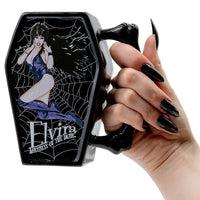 Thumbnail for Elvira In Web Coffin Mug - Kreepsville