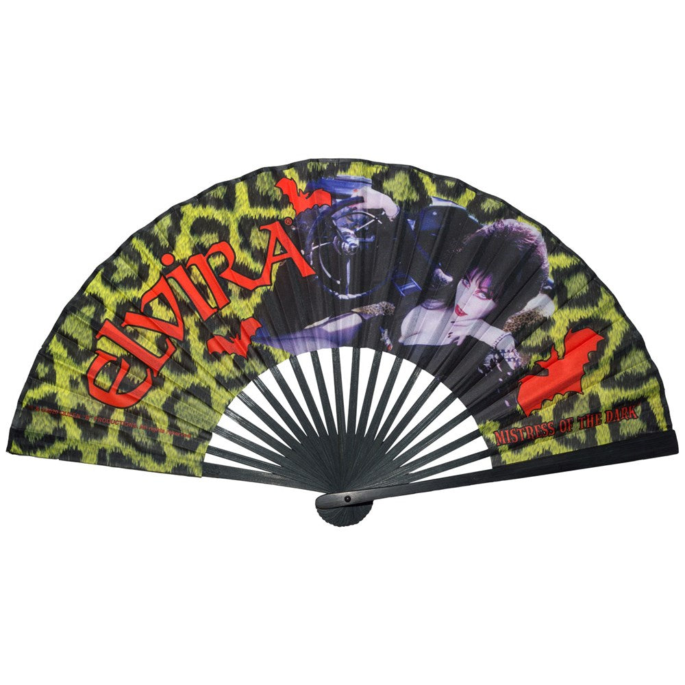 Elvira Leopard Fabric Fan - Kreepsville