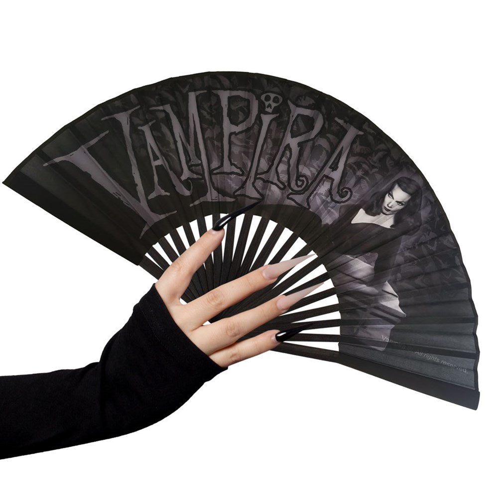 Vampira Coffin Fabric Fan - Kreepsville