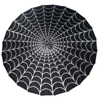 Thumbnail for Spiderweb Grey and Black Fabric Parasol - Kreepsville