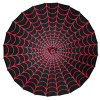 Thumbnail for Spiderweb Pink and Black Fabric Parasol - Kreepsville