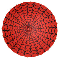 Thumbnail for Spiderweb Red and Black Fabric Parasol - Kreepsville