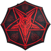 Thumbnail for Skull Handle Satanic Star Umbrella - Kreepsville