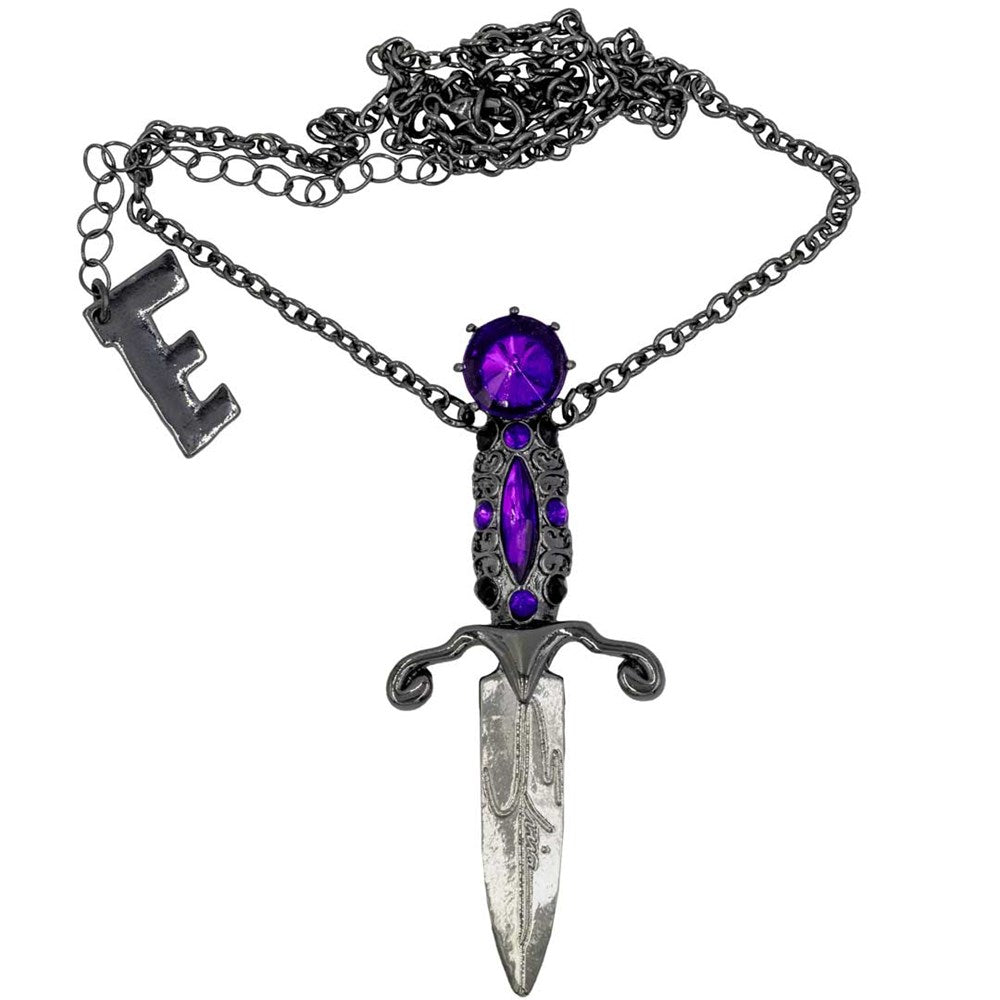 Elvira Dagger Necklace Purple - Kreepsville
