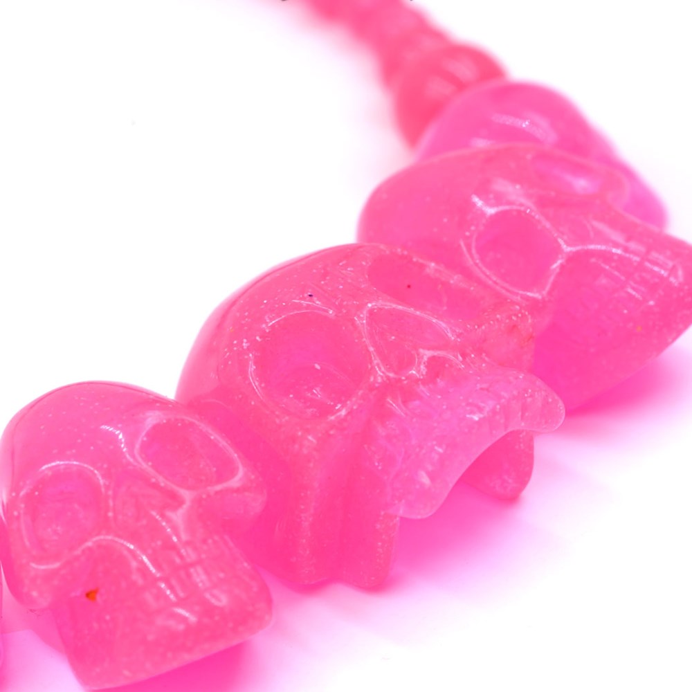 Skull Collection Necklace Pink Glitter - Kreepsville