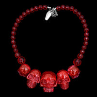 Thumbnail for Skull Collection Necklace Red Glitter - Kreepsville