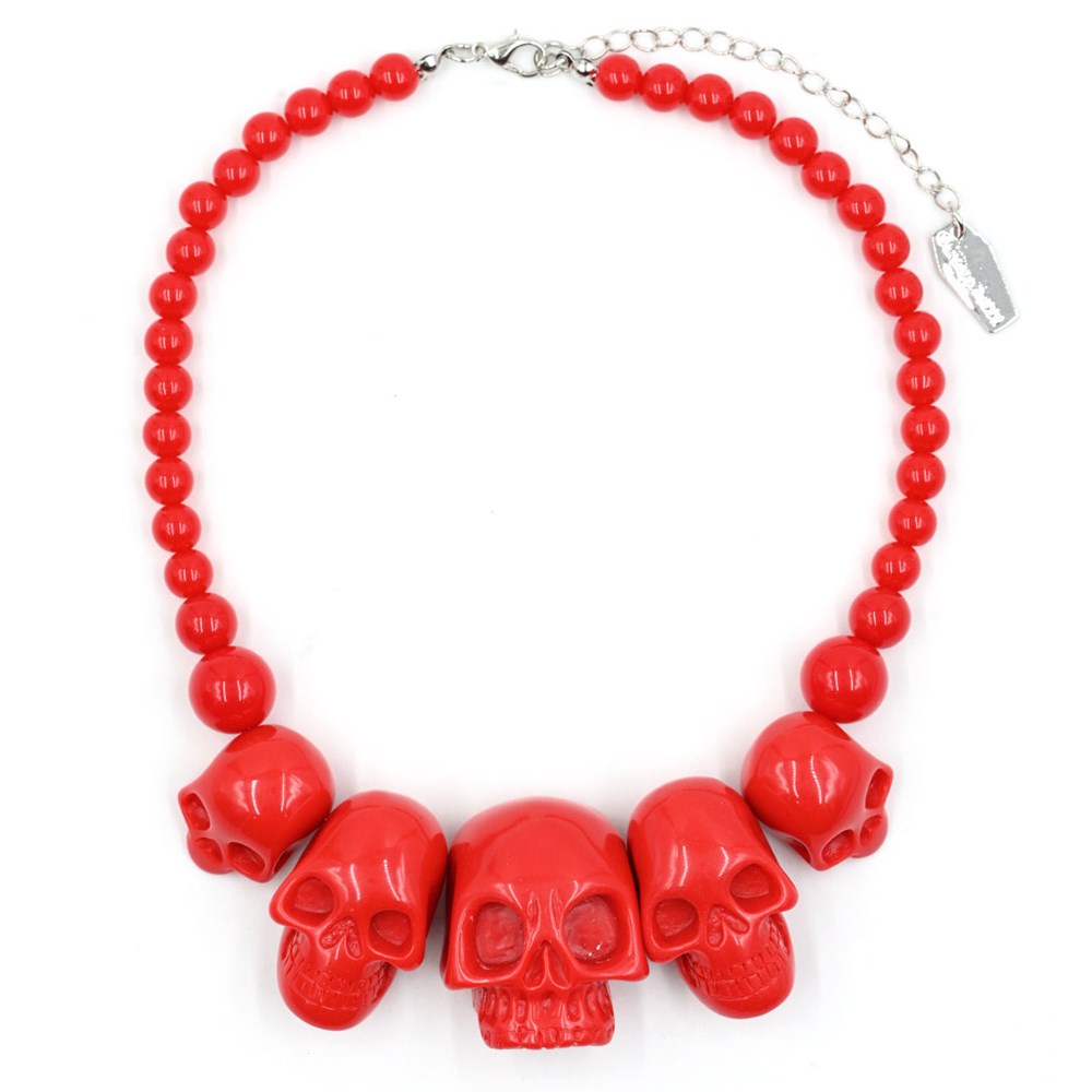 Skull Collection Necklace Red - Kreepsville