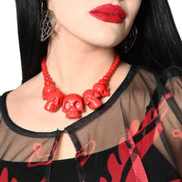 Thumbnail for Skull Collection Necklace Red - Kreepsville
