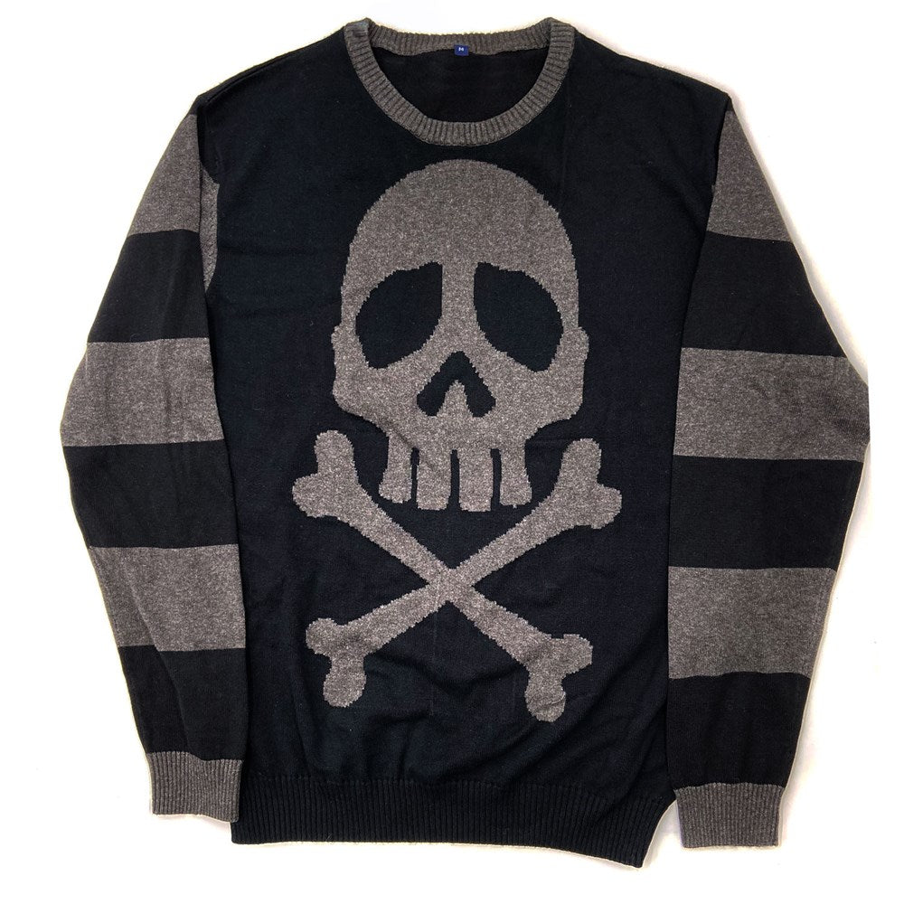 Gray and black striped sweater hotsell